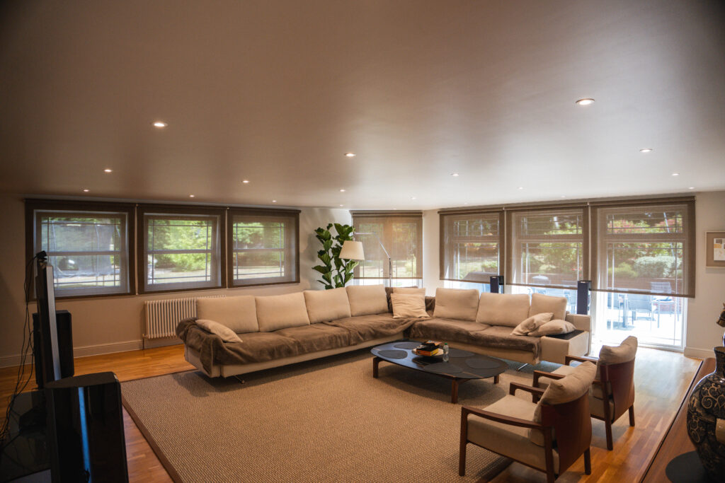 Living room with lighting