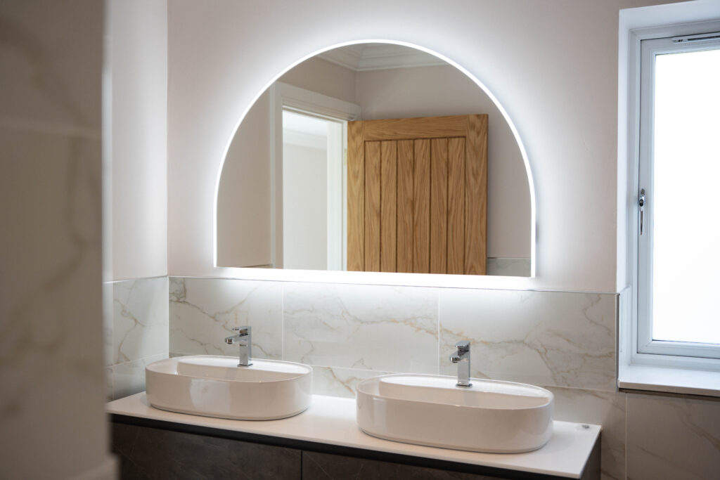 Bathroom mirror with back light